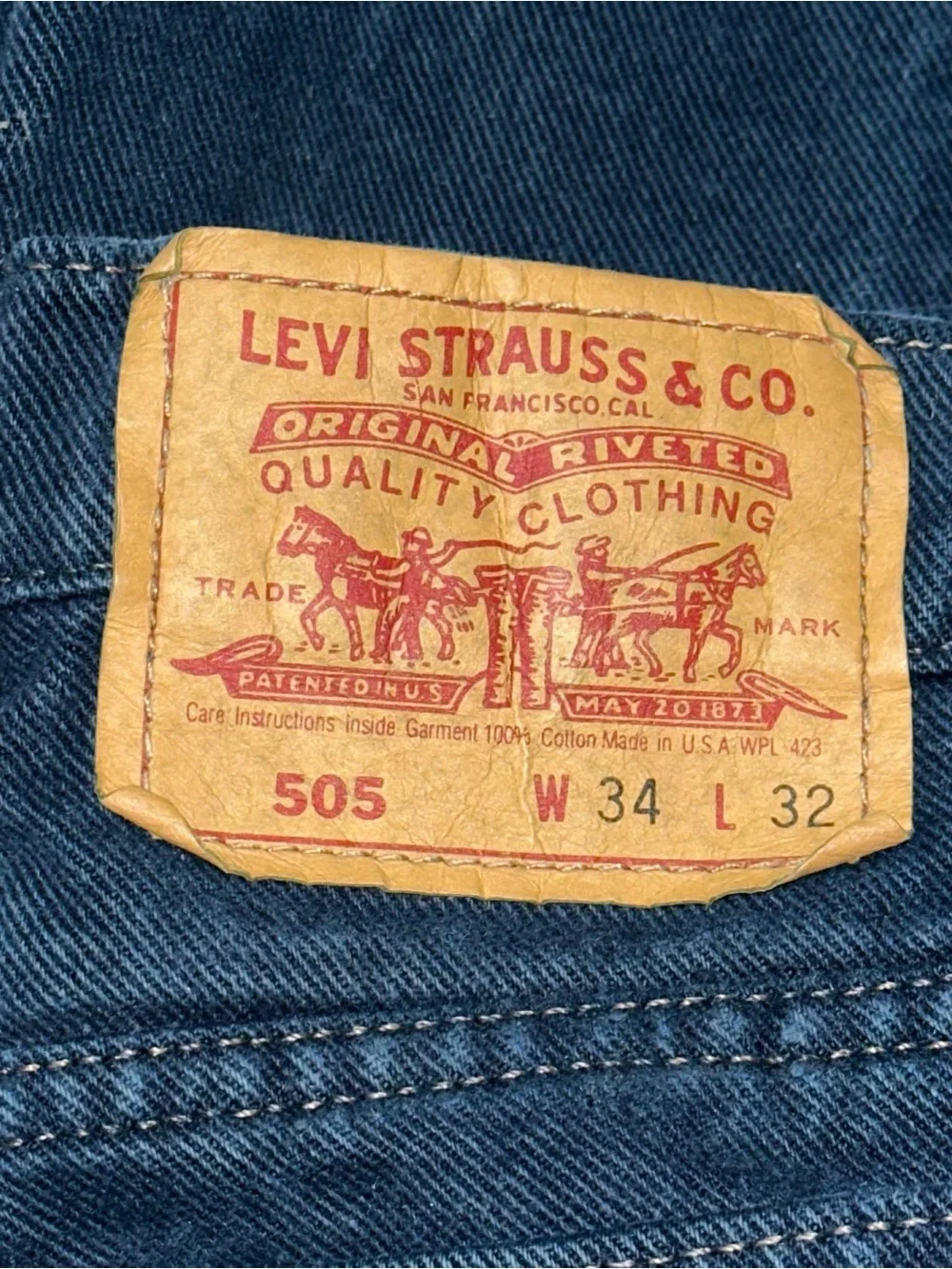 Levi's Vintage Made in the USA Men's Size 34 x 32 Deep Indigo Straight Leg Jeans